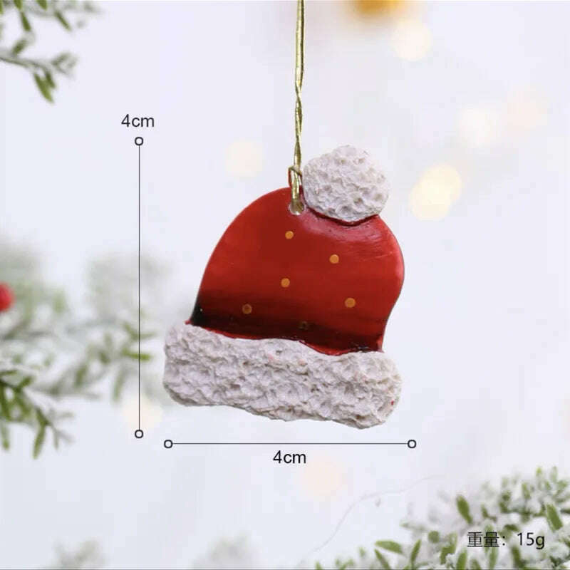 KIMLUD, Christmas Santa Snowman Gingerbread Man Resin Pendant Christmas Tree Decoration Ornaments DIY Kids Toys Noel Navidad Kerst 2023, E-2, KIMLUD APPAREL - Womens Clothes