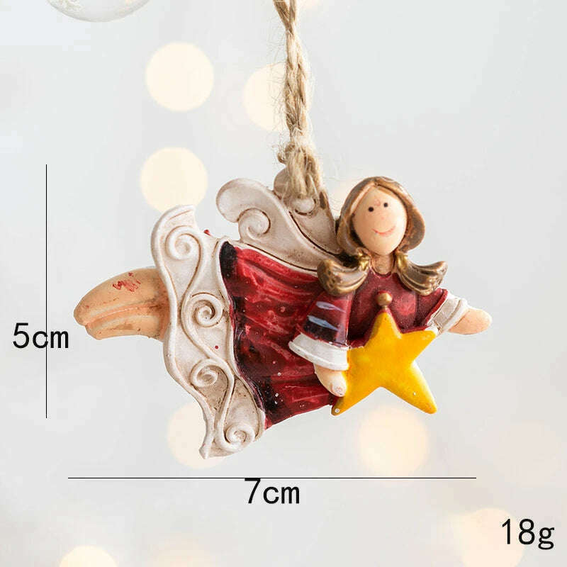 KIMLUD, Christmas Santa Snowman Gingerbread Man Resin Pendant Christmas Tree Decoration Ornaments DIY Kids Toys Noel Navidad Kerst 2023, D-3, KIMLUD APPAREL - Womens Clothes