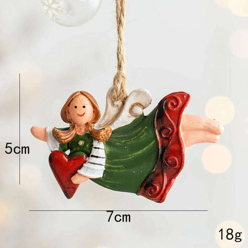 KIMLUD, Christmas Santa Snowman Gingerbread Man Resin Pendant Christmas Tree Decoration Ornaments DIY Kids Toys Noel Navidad Kerst 2023, D-4, KIMLUD APPAREL - Womens Clothes