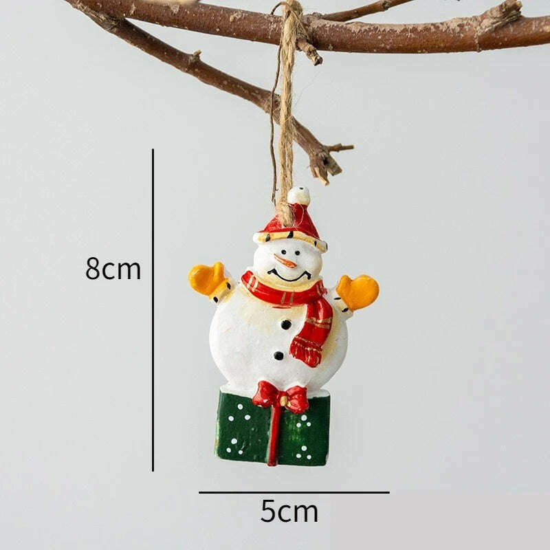 KIMLUD, Christmas Santa Snowman Gingerbread Man Resin Pendant Christmas Tree Decoration Ornaments DIY Kids Toys Noel Navidad Kerst 2023, C-2, KIMLUD APPAREL - Womens Clothes