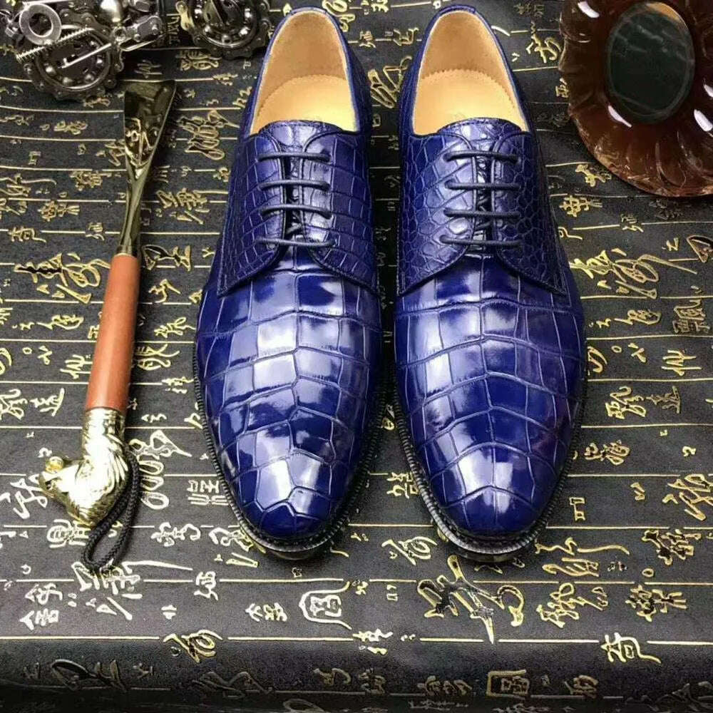 KIMLUD, Chue New  Men  Formal Shoes Crocodile Leather Shoes Crocodile Leahter Men Shoes Casual Shoes Business Wedding Shoes, navy / 43 / CHINA, KIMLUD APPAREL - Womens Clothes