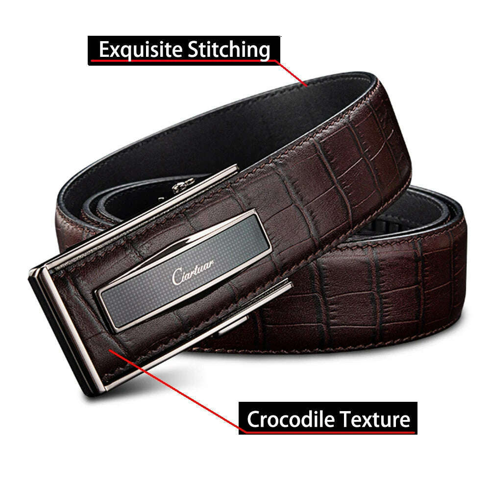 KIMLUD, Ciartuar Leather Belt for Men Genuine Leather Mens Belts Luxury Designer Brand High Quality Leather Belt Male Strap Ceinture, KIMLUD Womens Clothes