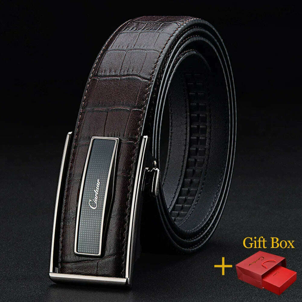 KIMLUD, Ciartuar Leather Belt for Men Genuine Leather Mens Belts Luxury Designer Brand High Quality Leather Belt Male Strap Ceinture, H45450 Brown BOX / 105cm / CHINA, KIMLUD APPAREL - Womens Clothes