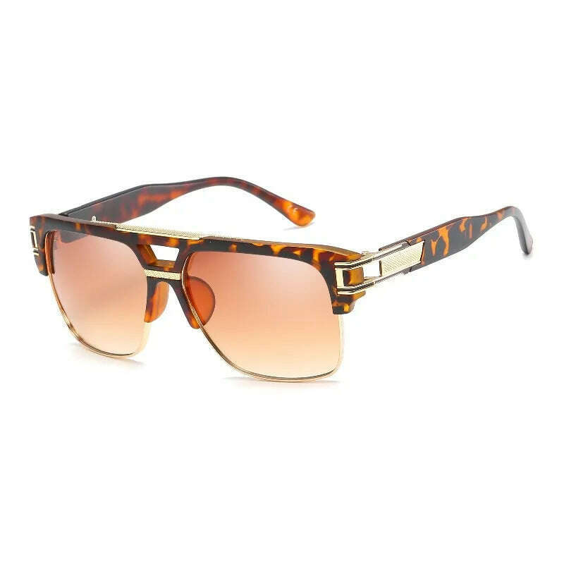 KIMLUD, Classic Luxury Men Sunglasses Glamour Fashion Brand Sun Glasses For Women Mirrored Retro Vintage Square Designer Shades, C11 / MERCELYN, KIMLUD Womens Clothes