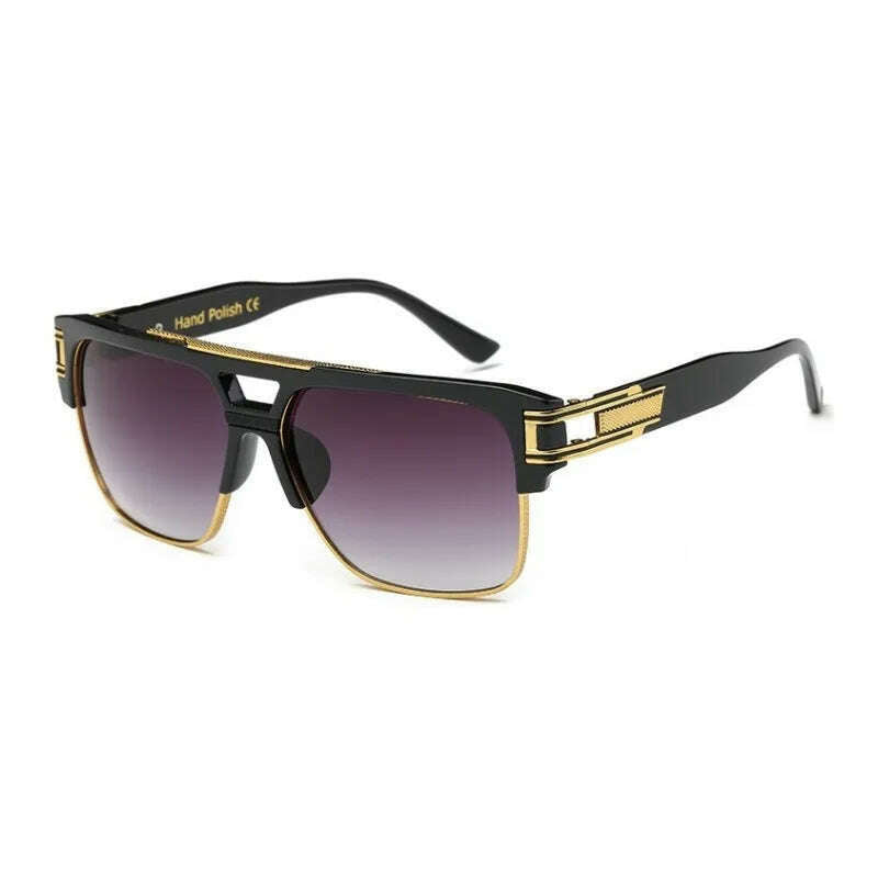 KIMLUD, Classic Luxury Men Sunglasses Glamour Fashion Brand Sun Glasses For Women Mirrored Retro Vintage Square Designer Shades, C03 / MERCELYN, KIMLUD Womens Clothes