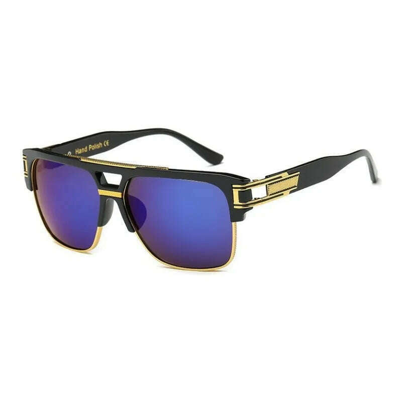 KIMLUD, Classic Luxury Men Sunglasses Glamour Fashion Brand Sun Glasses For Women Mirrored Retro Vintage Square Designer Shades, C04 / MERCELYN, KIMLUD Womens Clothes