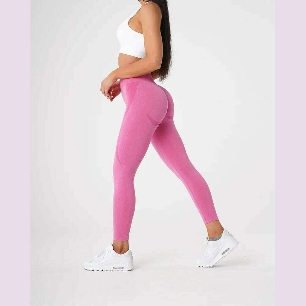 Contour Seamless Leggings Womens Butt' Lift Curves Workout Tights Yoga Pants Gym Outfits Fitness Clothing Sports Wear Pink C6206 - KIMLUD