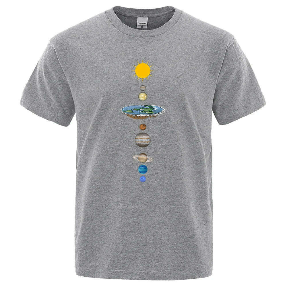 KIMLUD, Cosmic Solar System Planets Print Short Sleeve Men Street Casual Tee Clothing Loose Oversized T Shirt Male Summer Cotton Tops, KIMLUD Womens Clothes