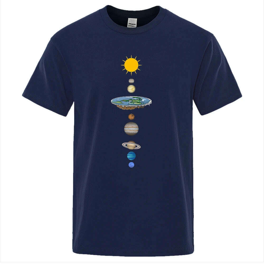 KIMLUD, Cosmic Solar System Planets Print Short Sleeve Men Street Casual Tee Clothing Loose Oversized T Shirt Male Summer Cotton Tops, KIMLUD Womens Clothes