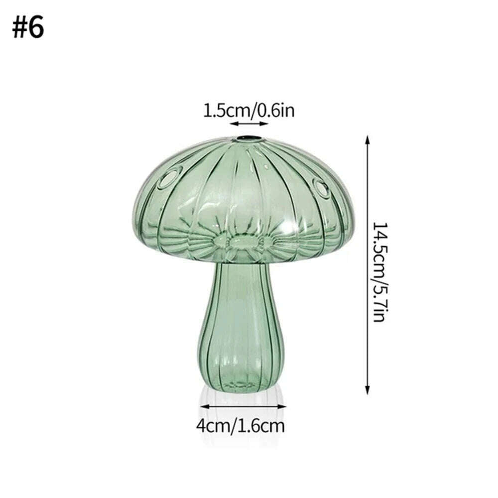 KIMLUD, Creative Mushroom Glass Flower Vase Plant Hydroponic Terrarium Art Plant Table Vase Glass Crafts DIY Room Decor Bottle Ваза, 8, KIMLUD APPAREL - Womens Clothes