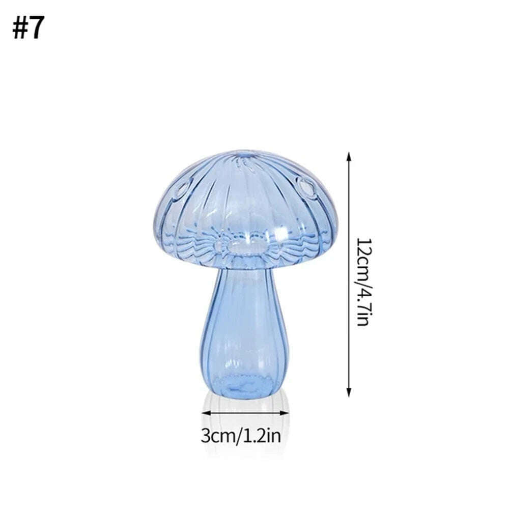 KIMLUD, Creative Mushroom Glass Flower Vase Plant Hydroponic Terrarium Art Plant Table Vase Glass Crafts DIY Room Decor Bottle Ваза, 4, KIMLUD APPAREL - Womens Clothes