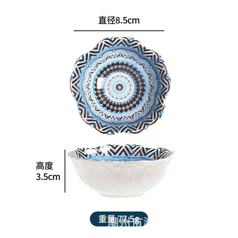 KIMLUD, Creative Painted Ceramic Seasoning Small Dish Japanese Dipping Seasoning Dish Snack Bowls Dishes, KIMLUD Womens Clothes