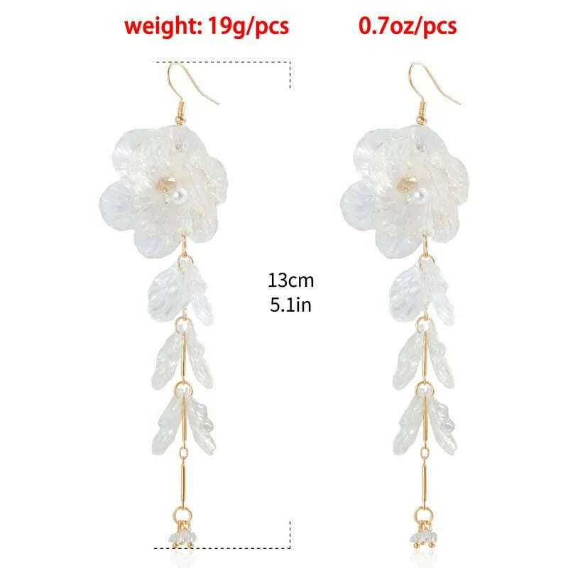 KIMLUD, Creative Punk Flower Tassel Collar Necklaces for Women Elegant Crystal Colorful Petal Pendant Necklace Wedding Jewelry Set Gifts, KIMLUD Womens Clothes