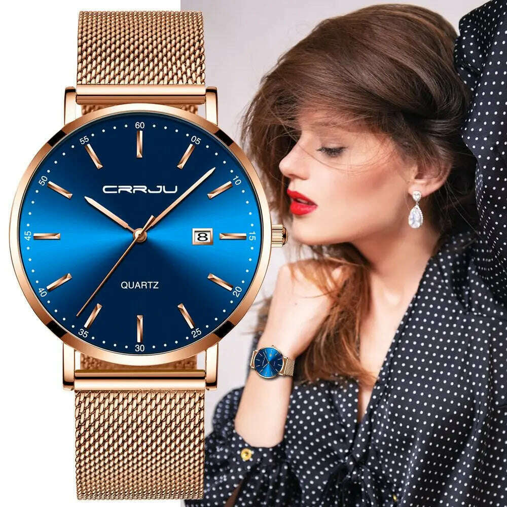 KIMLUD, CRRJU Luxury Fashion Woman Bracelet Watch Women Casual Waterproof Quartz Ladies Dress Watches Gift lover Clock relogio feminino, KIMLUD Womens Clothes