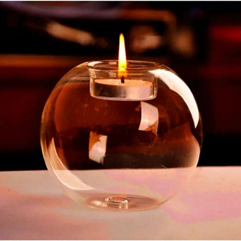 Crystal Glass Candle Holder Romantic Wedding Bar Party Home Decor Candlestick New - KIMLUD