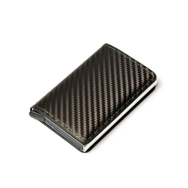 KIMLUD, Custom Card Holder Anti-theft Carbon Fiber Wallet Men Credit Card Holder Zipper Coins Pocket Wallet RFID Card Case & Money Clips, KIMLUD Womens Clothes