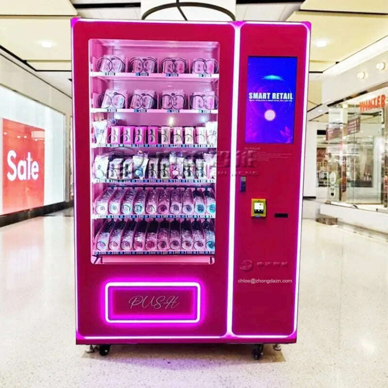 KIMLUD, Custom Lashes Hair Beauty Cosmetic Pink Vending Machine for Mall, ZDCS-A03 / Banknote, KIMLUD APPAREL - Womens Clothes