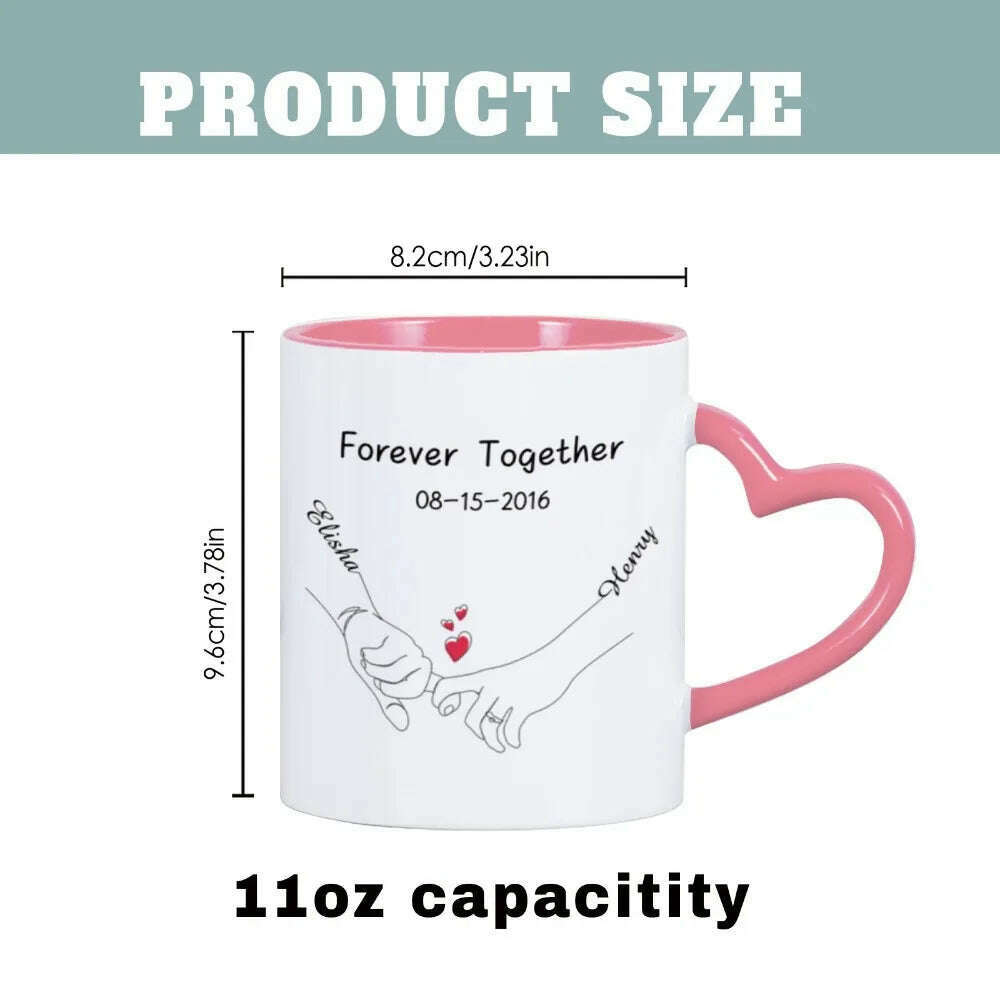 KIMLUD, Custom Photo Coffee Mug for Boyfriend Forever Together Tea Cup Anniversary Sweet Gift Ceramics Mug for Valentine's Day Present, KIMLUD Womens Clothes