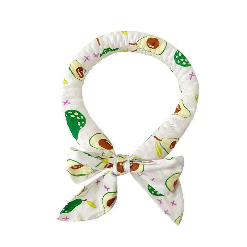 KIMLUD, Cute Print Dog Cooling Collar Summer Dog Collar Cool Pet Dog Cooling Bandana Adjustable Ice Scarf Heatstroke Pet Dog Accessories, White Animal, KIMLUD APPAREL - Womens Clothes