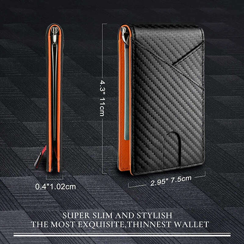 KIMLUD, DIENQI Carbon Fiber Rfid Slim Card Luxury Wallet Money Bag Men's Wallet Bifold Billfold, KIMLUD Womens Clothes