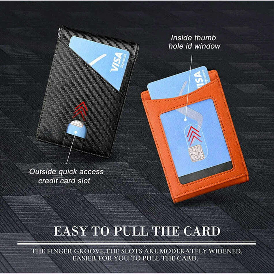 KIMLUD, DIENQI Carbon Fiber Rfid Slim Card Luxury Wallet Money Bag Men's Wallet Bifold Billfold, KIMLUD Womens Clothes