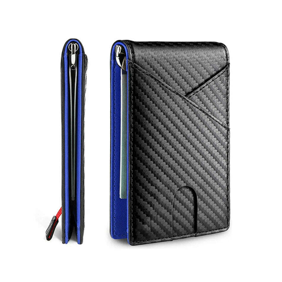 KIMLUD, DIENQI Carbon Fiber Rfid Slim Card Luxury Wallet Money Bag Men's Wallet Bifold Billfold, KIMLUD Womens Clothes