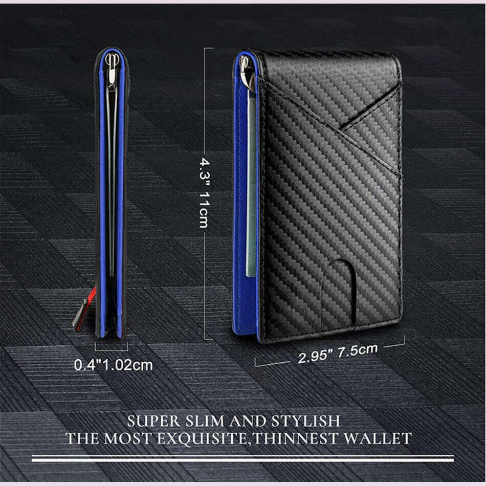 KIMLUD, DIENQI Carbon Fiber Rfid Slim Card Luxury Wallet Money Bag Men's Wallet Bifold Billfold, KIMLUD Womens Clothes