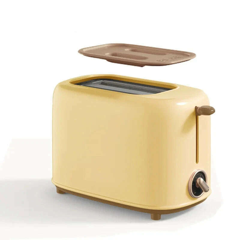 KIMLUD, DMWD Household Toaster With 2 Slices Slot Automatic Warm Multifunctional Breakfast Bread Baking Machine 680W Toast Maker EU US, Yellow, KIMLUD APPAREL - Womens Clothes