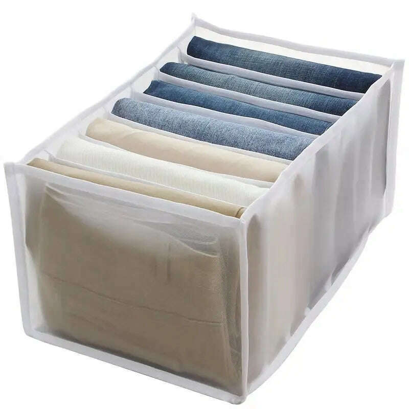 KIMLUD, Dormitory wardrobe storage box storage clothes pants household separation shirt storage box foldable drawer storage box, White, KIMLUD APPAREL - Womens Clothes