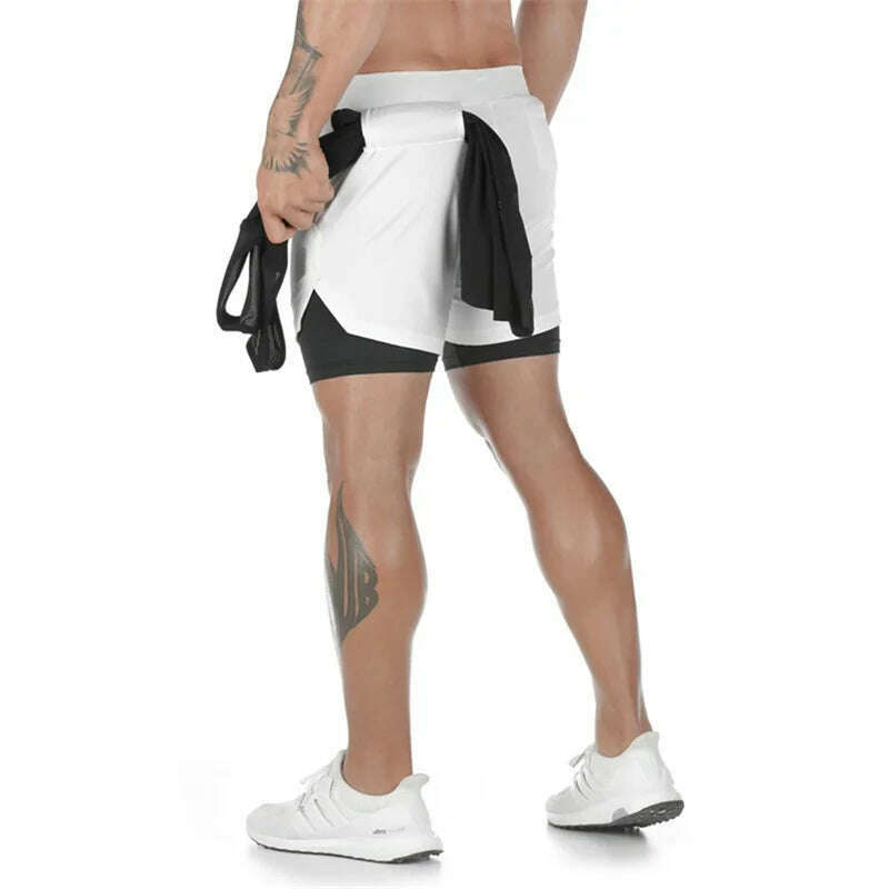 KIMLUD, Double Layer Quick Dry Fitness Training Shorts for Men 2-in-1 Sports Jogging Gym Workout Summer Casual Shorts, KIMLUD Womens Clothes