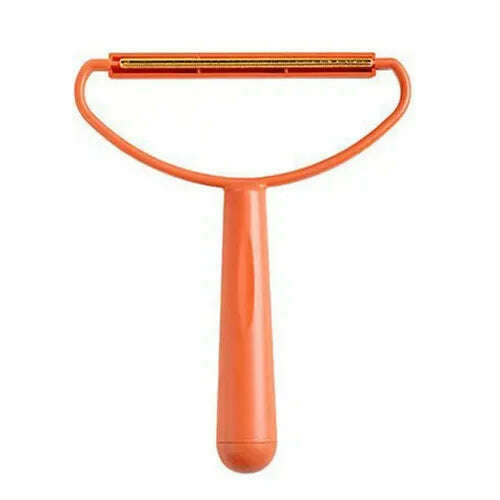 KIMLUD, Double-Side Lint Remover Portable Pet Hair Remover Brush Manual Fluff Remover Clothes Fuzz Fabric Shaver Carpet Clothes Brush, Orange, KIMLUD APPAREL - Womens Clothes