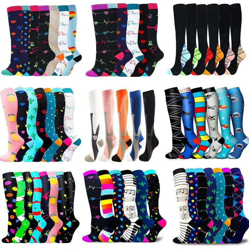 Dropship Compression Stockings Batch Socks Varicose Veins Nurse Socks Football Running Men Women Outdoor Sports Socks Unisex - KIMLUD