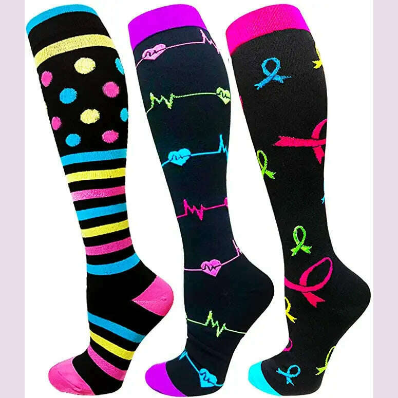 KIMLUD, Dropship Compression Stockings Batch Socks Varicose Veins Nurse Socks Football Running Men Women Outdoor Sports Socks Unisex, 3 Pairs OMIX003-8 / L-XL, KIMLUD APPAREL - Womens Clothes