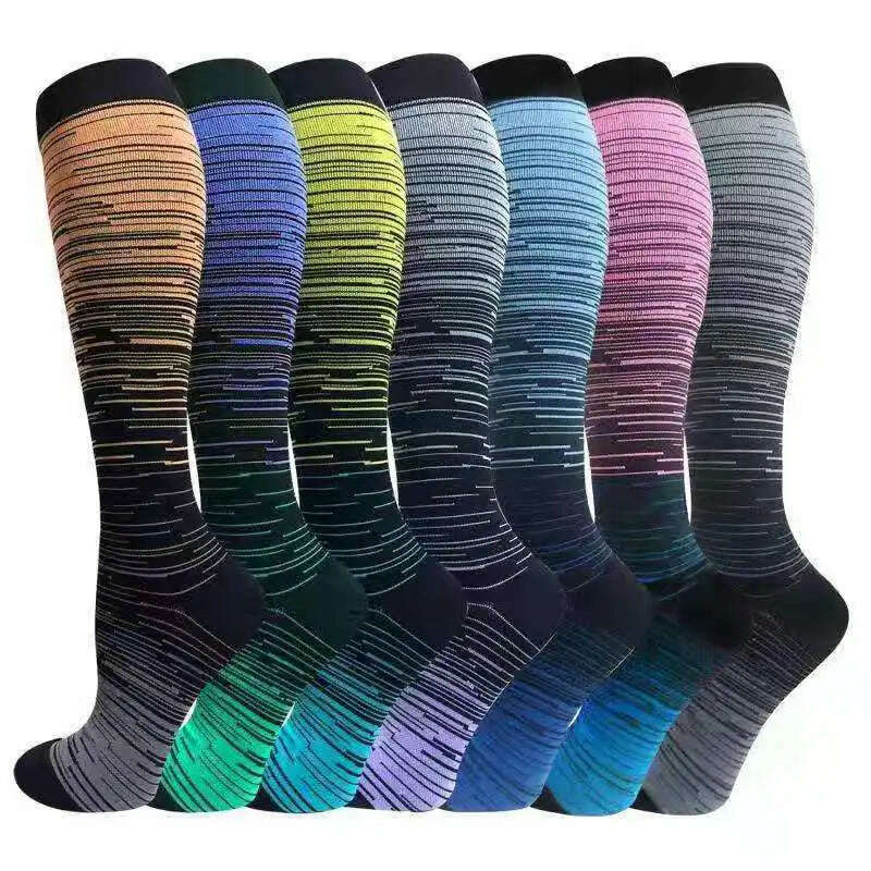 KIMLUD, Dropship Compression Stockings Batch Socks Varicose Veins Nurse Socks Football Running Men Women Outdoor Sports Socks Unisex, 7 Pairs OMIX-YS049-8 / L-XL, KIMLUD APPAREL - Womens Clothes