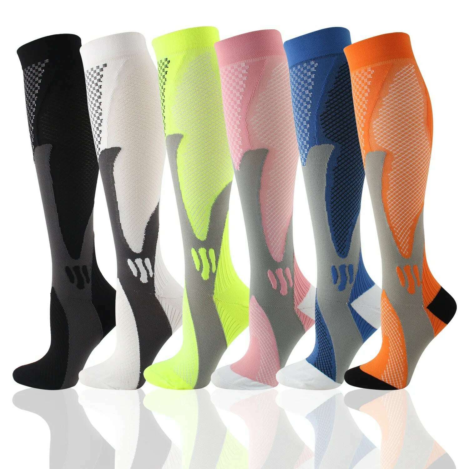 KIMLUD, Dropship Compression Stockings Batch Socks Varicose Veins Nurse Socks Football Running Men Women Outdoor Sports Socks Unisex, 6 Pairs OMIX-YSZ02-1 / S-M, KIMLUD APPAREL - Womens Clothes