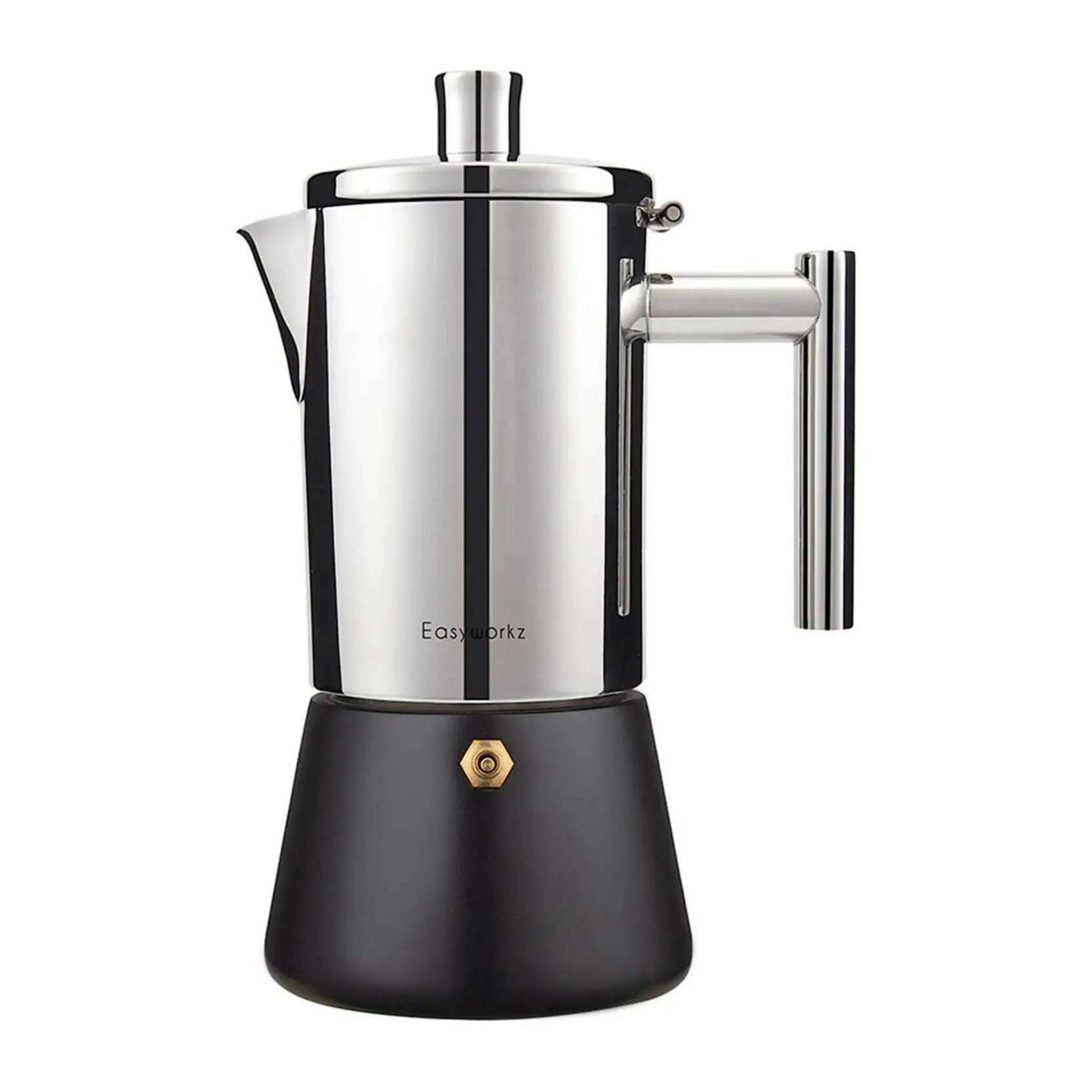 KIMLUD, Easyworkz Diego Stovetop Espresso Maker Stainless Steel Italian Coffee Machine Maker 4Cup 6.8 oz Induction Moka Pot, 200ml, KIMLUD APPAREL - Womens Clothes