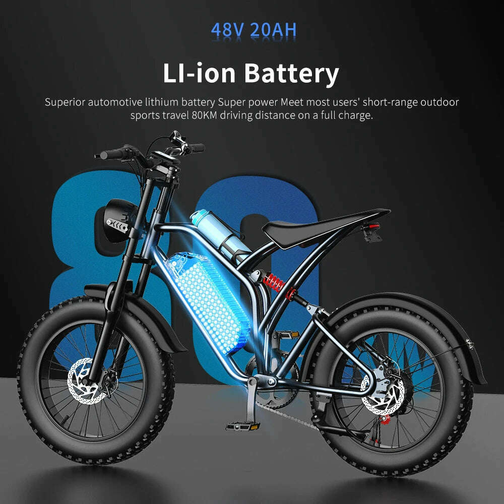 KIMLUD, EKX T1 Electric Bike 20‘’*4.0 Fat Tires 1000W Motor 48V20AH Lithium Battery Road Electric Bicycle For Adults Mountain E-Bike MTB, KIMLUD Womens Clothes