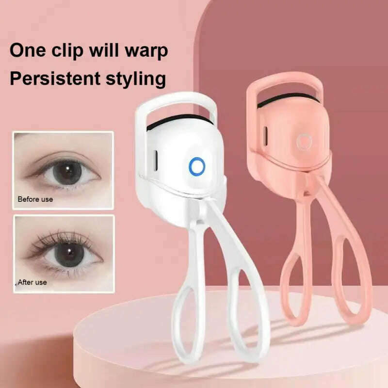 KIMLUD, Electric Heated Eyelash Curler Eyelashes Curls Thermal Eyelash Curler Temperature Control Charging Mini Long Lasting Makeup Tool, KIMLUD Womens Clothes