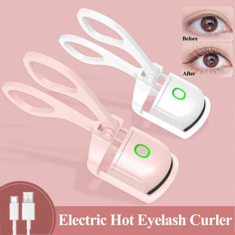 KIMLUD, Electric Heated Eyelash Curler Professional Electric Temperature Control Charging Lasting Eyelash Curler Portable Lash Makeup, KIMLUD Womens Clothes