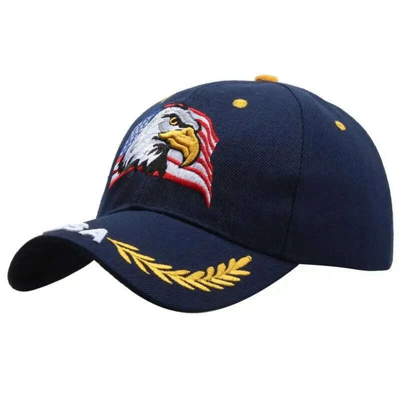 KIMLUD, Embroidery Eagle Baseball Caps Men Women Animal Snapback Cap Trendy Tactical Gorras Army Military Dad Hat Hip Hop Street Hats, NV1, KIMLUD APPAREL - Womens Clothes