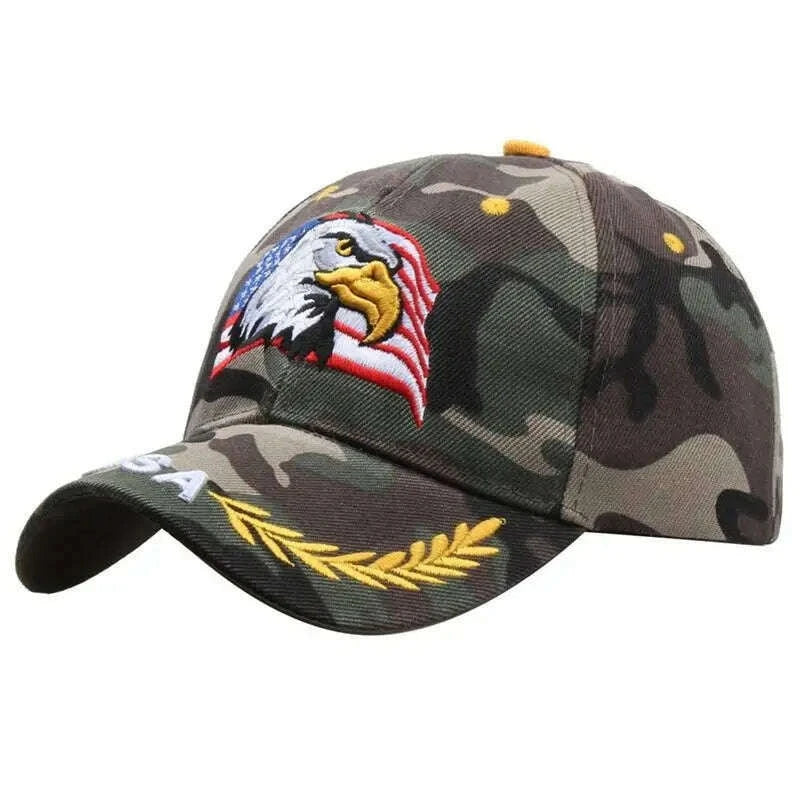 KIMLUD, Embroidery Eagle Baseball Caps Men Women Animal Snapback Cap Trendy Tactical Gorras Army Military Dad Hat Hip Hop Street Hats, MC1, KIMLUD APPAREL - Womens Clothes