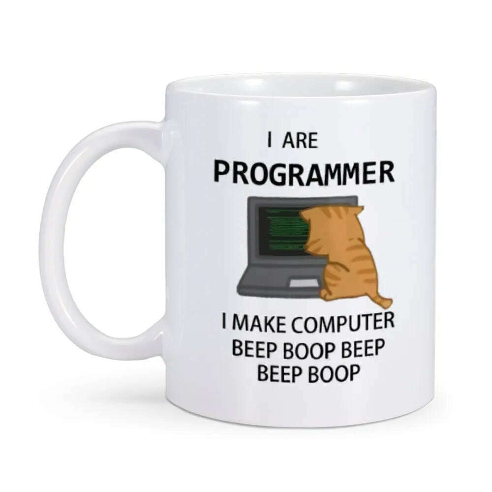 Engineer Mugs Computer Programmer Cups Programming Debugging Teaware Tea Coffee Coffeeware Geek Nerd Coworker Gift Coder Unicode - KIMLUD