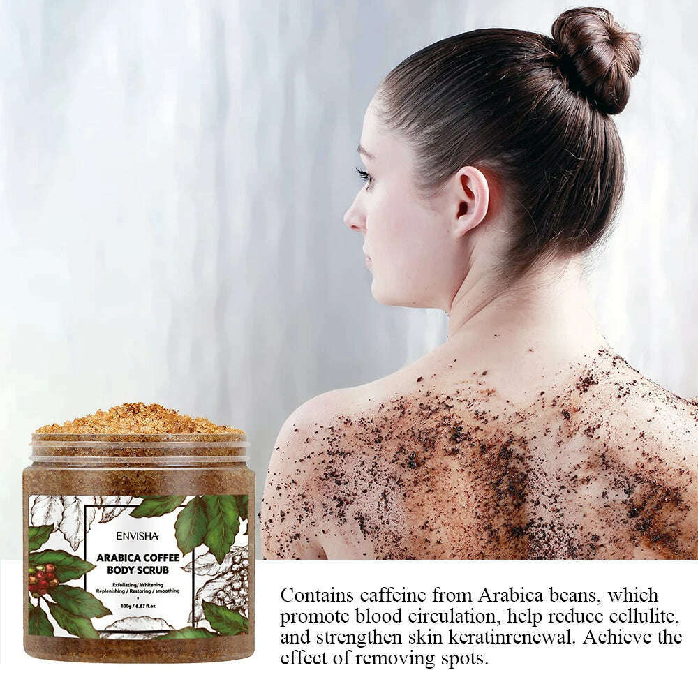 KIMLUD, ENVISHA Coffee Body Massage Scrub Cream Exfoliating Moisturizing Nourish Soften Whitening Skin Care Beauty Health Shrink Pores, KIMLUD Womens Clothes