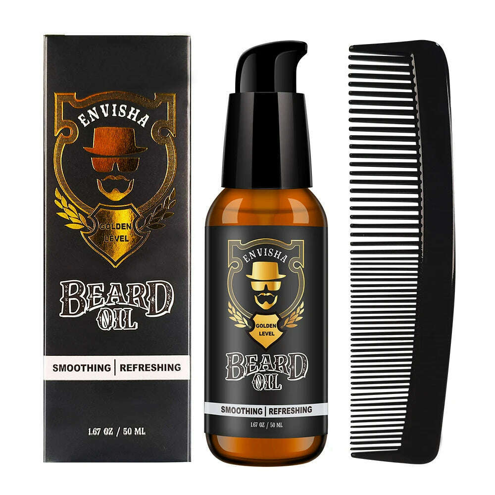 ENVISHA Growth Natural Beard Oil Thicker More For Men Treatment Beard Care Hair Loss Conditioner Fast Enhancer Maintenance - KIMLUD