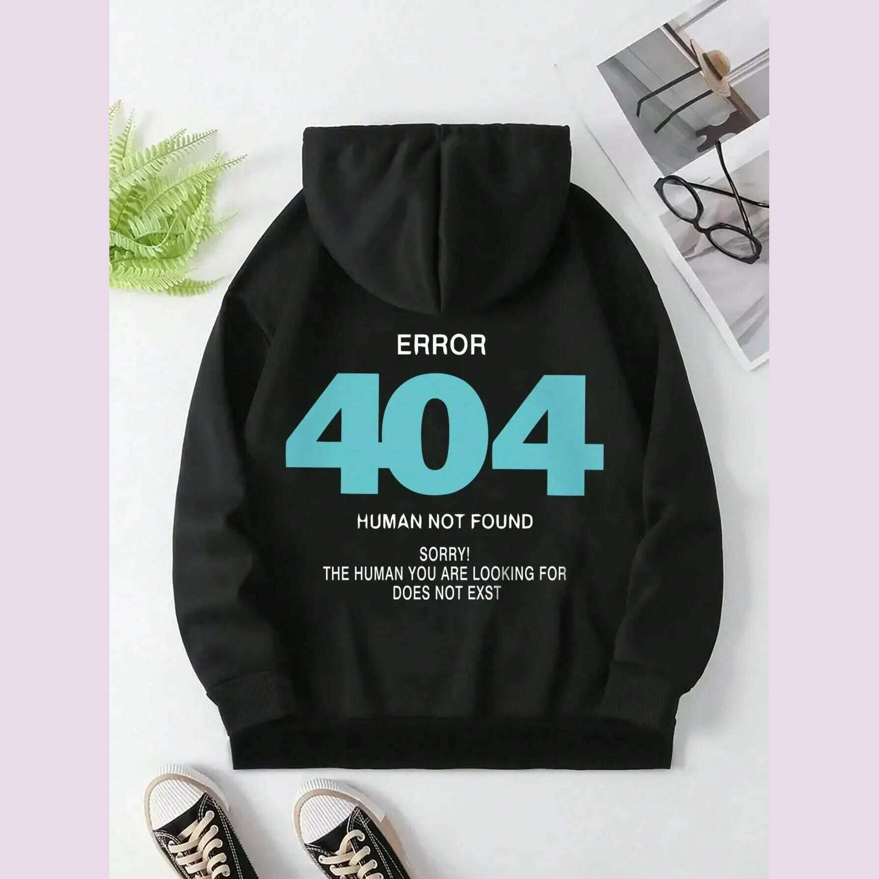 KIMLUD, Error 404 Human Not Found sorry! Women's Hooded Fashion S-XXL Hoodies Fleece High Quality Sweatshirts Autumn Casual Sportswear, KIMLUD Womens Clothes