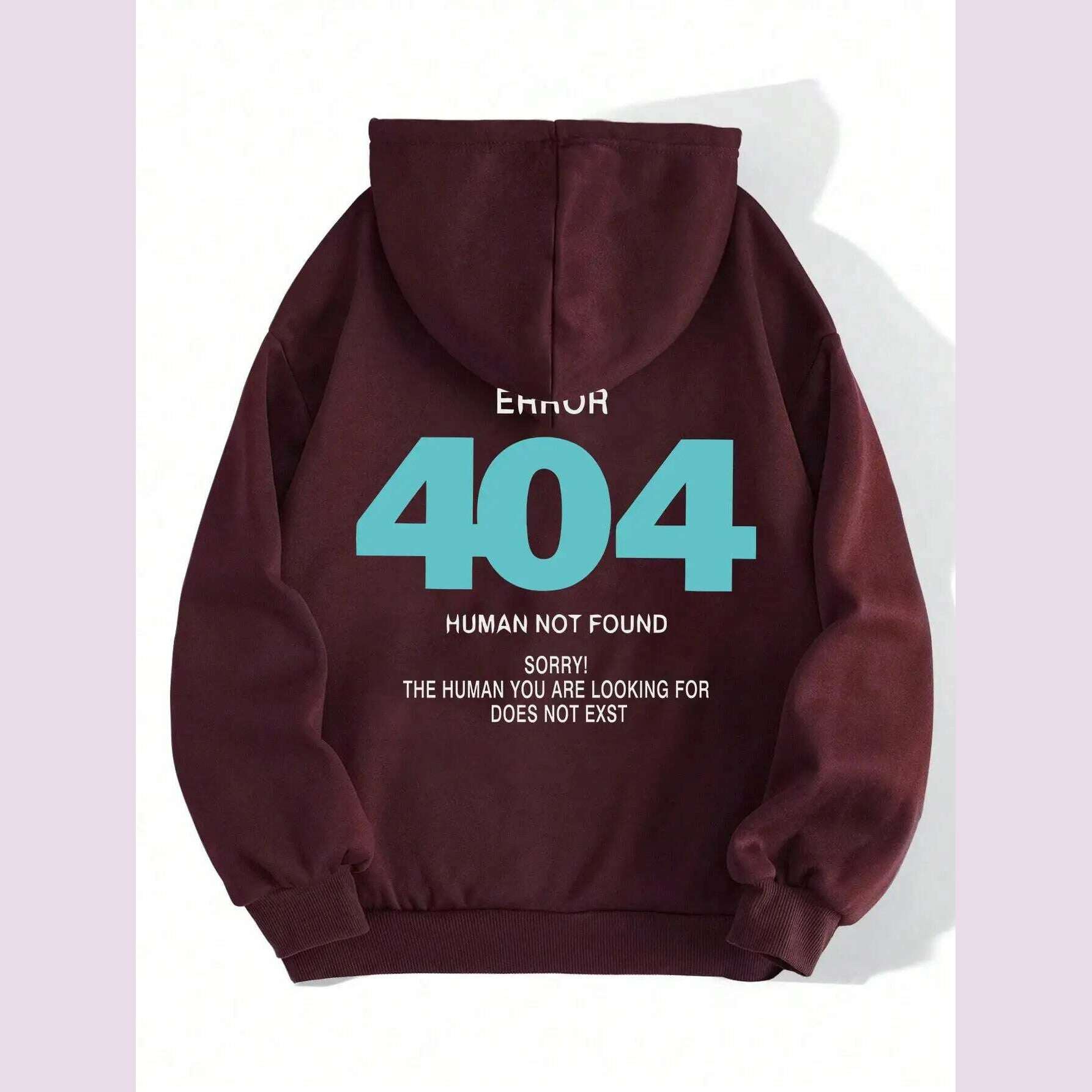 KIMLUD, Error 404 Human Not Found sorry! Women's Hooded Fashion S-XXL Hoodies Fleece High Quality Sweatshirts Autumn Casual Sportswear, Wine Red / XXL, KIMLUD APPAREL - Womens Clothes