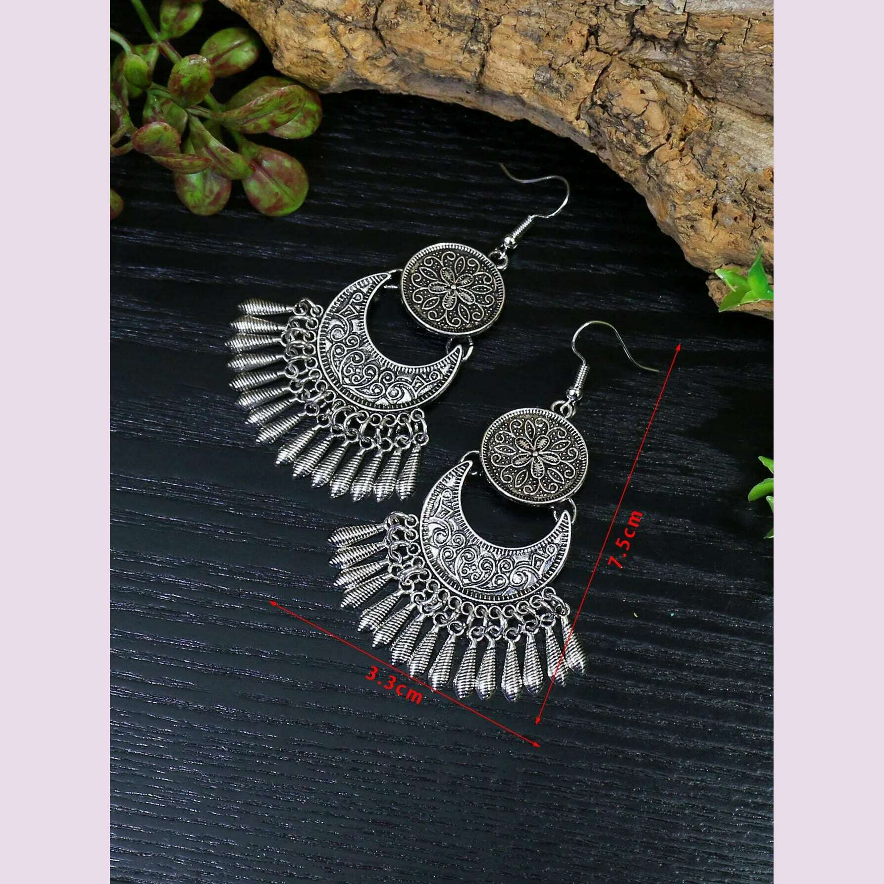 Ethnic Style Metal Long Style Tassel Earrings Retro Premium Earrings Jewelry Ladies Gift - KIMLUD