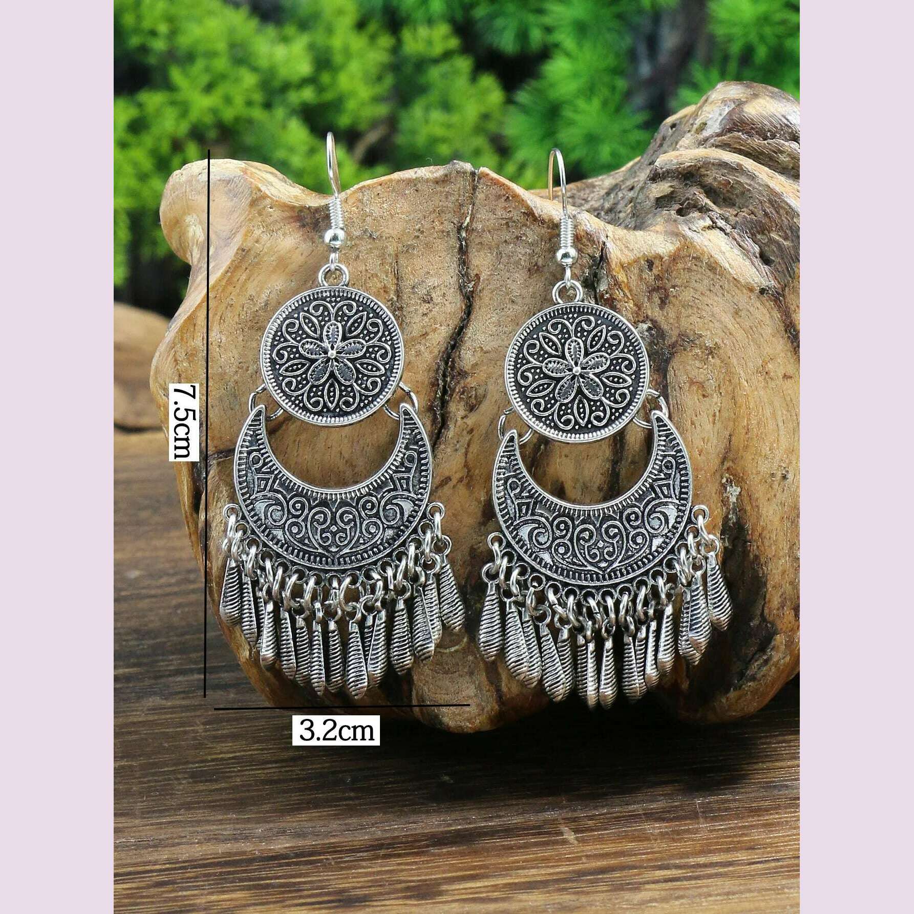 Ethnic Style Metal Long Style Tassel Earrings Retro Premium Earrings Jewelry Ladies Gift - KIMLUD