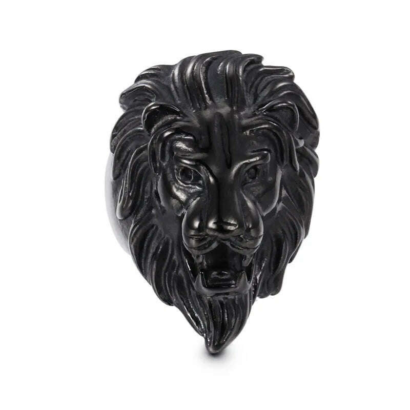 KIMLUD, Europe And the United States Stainless Steel Ring men 's Jewelry Wholesale Domineering  Lion Head, KIMLUD Womens Clothes