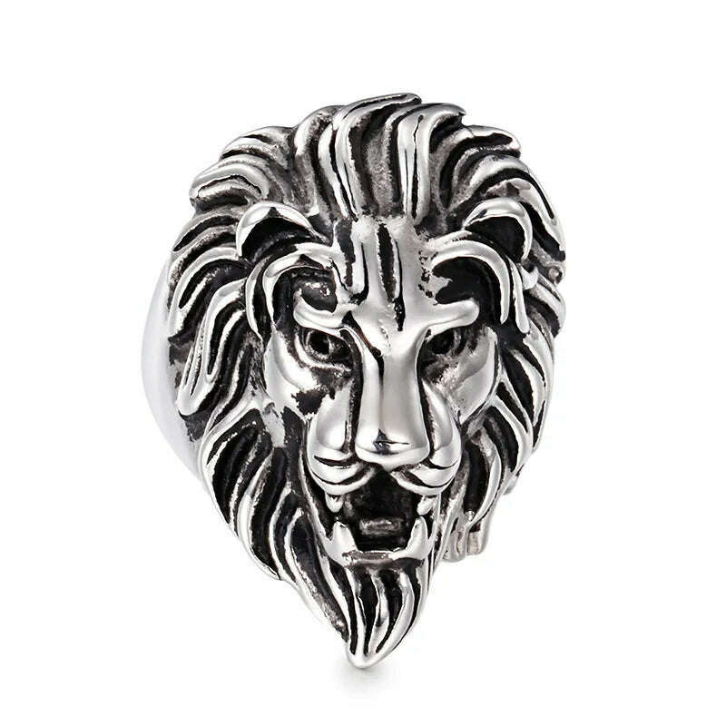 KIMLUD, Europe And the United States Stainless Steel Ring men 's Jewelry Wholesale Domineering  Lion Head, KIMLUD Womens Clothes